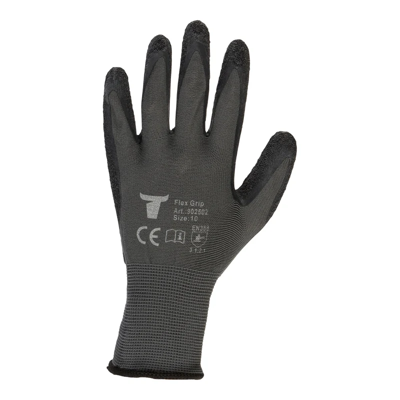STIER Montagehandschuh, 12 Paar, Flex Grip, Größe 8, hochwertige Naturlatexbeschichtung, Exzellentes Tastgefühl, Schutz vor Flüsskeit & Kälte, gute Abriebfestigkeit