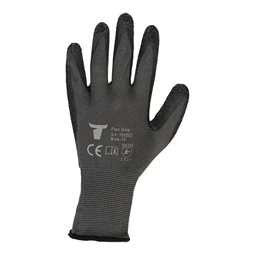 STIER Montagehandschuh, 12 Paar, Flex Grip, Größe 8, hochwertige Naturlatexbeschichtung, Exzellentes Tastgefühl, Schutz vor Flüsskeit & Kälte, gute Abriebfestigkeit