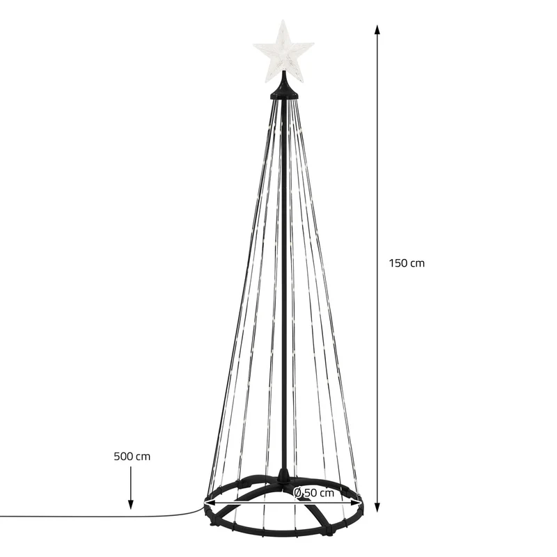 ECD Germany | LED Weihnachtsdeko Baum Außen mit warmweißen LEDs