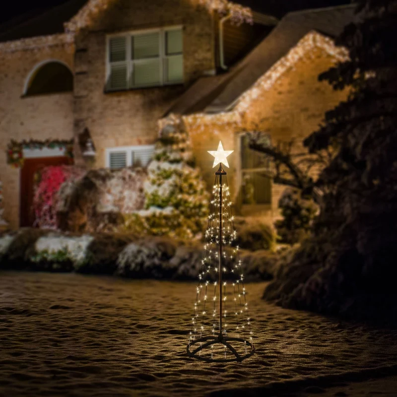 ECD Germany | LED Weihnachtsdeko Baum Außen mit warmweißen LEDs