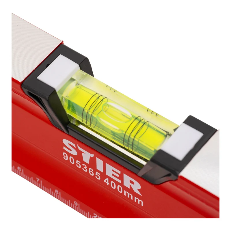 STIER Premium Wasserwaage mit Magnet und drei Libellen 40 bis 200 cm