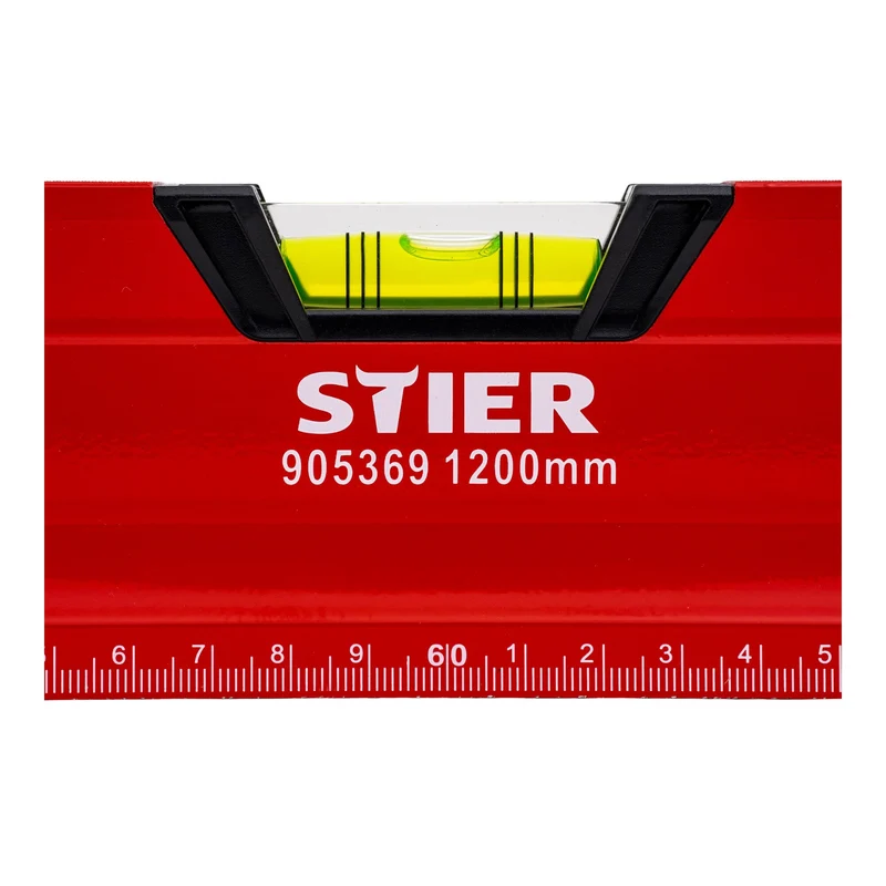STIER Premium Wasserwaage mit Magnet und drei Libellen 40 bis 200 cm