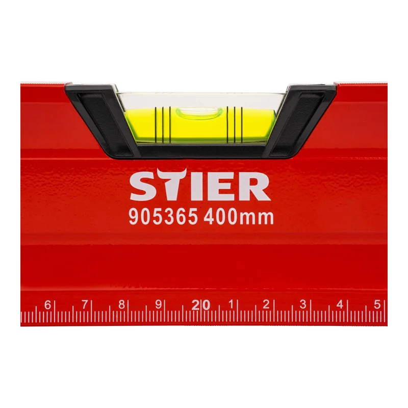 STIER Premium Wasserwaage mit Magnet und drei Libellen 40 bis 200 cm