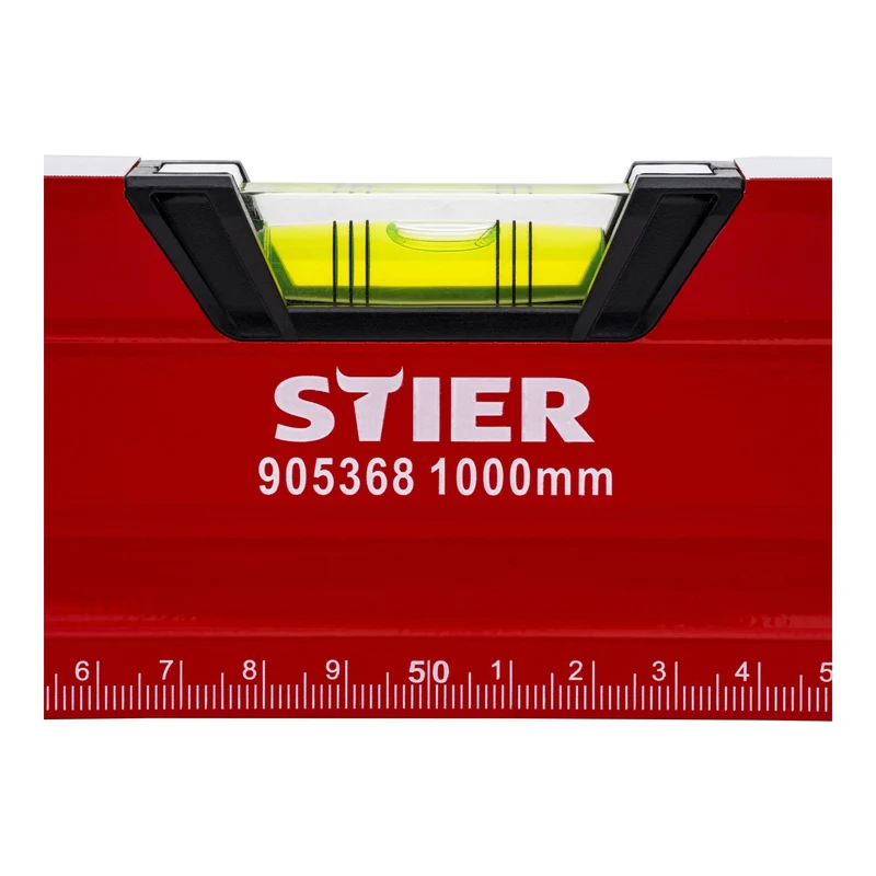 STIER Premium Wasserwaage mit Magnet und drei Libellen 40 bis 200 cm