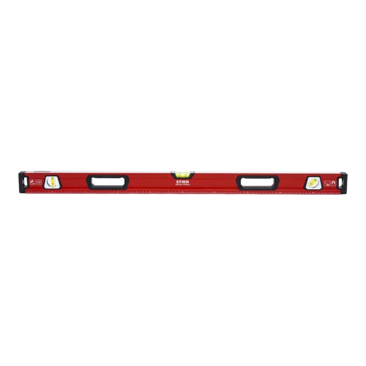 STIER Premium Wasserwaage mit Magnet und drei Libellen 40 bis 200 cm