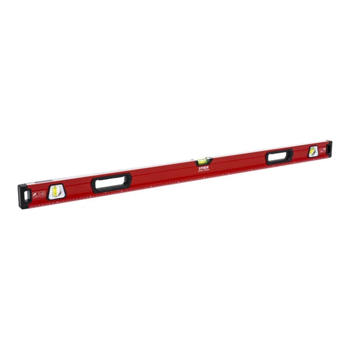 STIER Premium Wasserwaage mit Magnet und drei Libellen 40 bis 200 cm