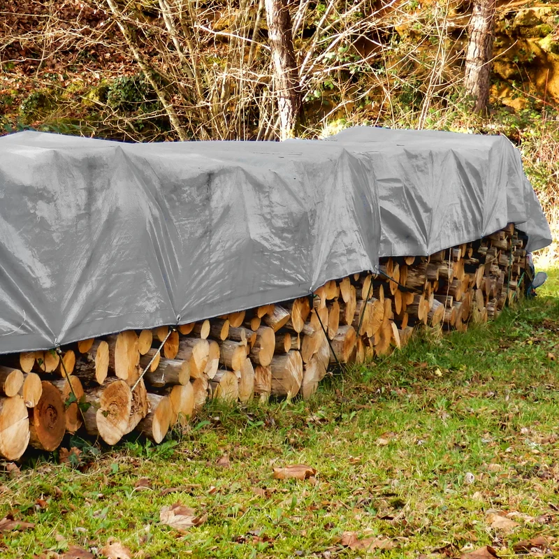 Abdeckplane Gewebeplane mit Ösen 1,5x6 m 260g/m² in Grau aus PE