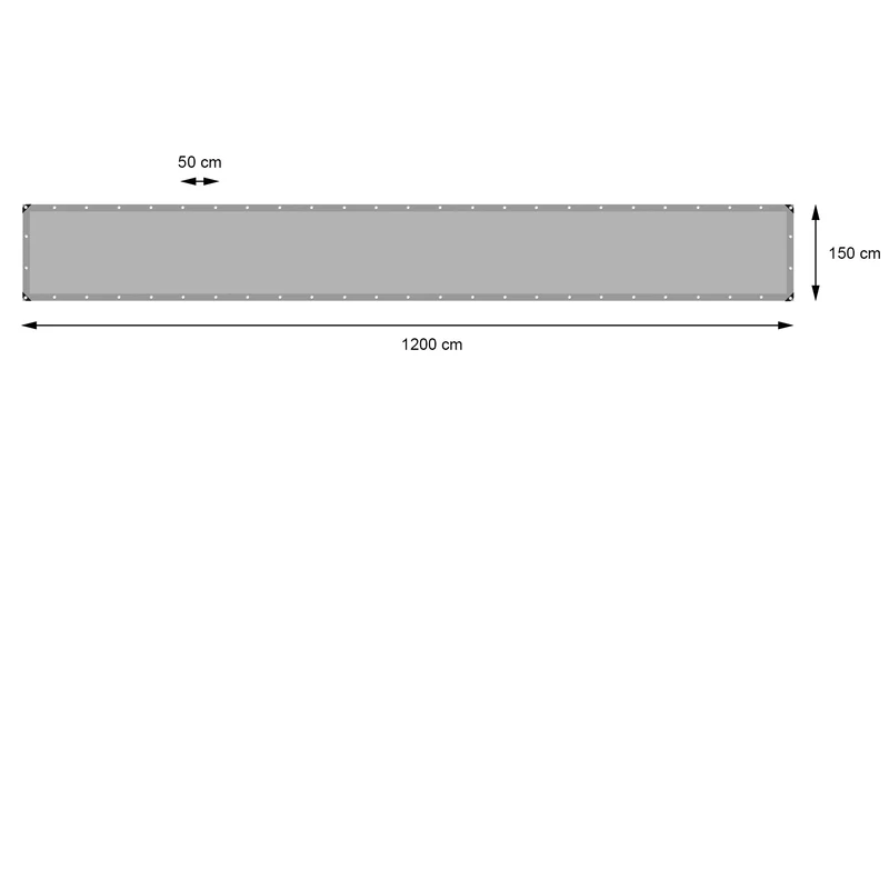 Abdeckplane Gewebeplane mit Ösen 1,5x12 m 180g/m² in Grau aus PE