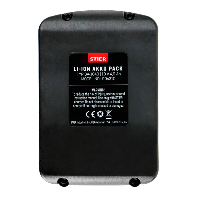 STIER Li-Ionen-Akku Typ SA-1840 18 V 4,0 Ah