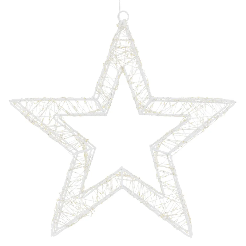 LED Weihnachtsstern 38 cm mit 960 warmweißen LEDs und Timer aus Metall für Innen und Außen IP44 Spritzwassergeschützt