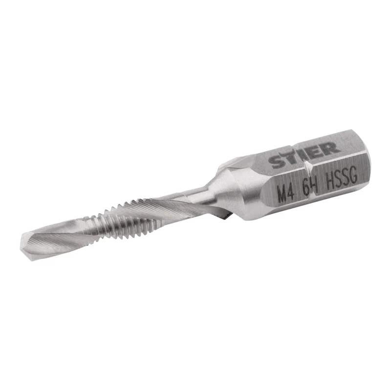 STIER Kombigewindebohrer Bit M3 bis M10 DIN 3126 HSS-G 1/4"-Sechskant