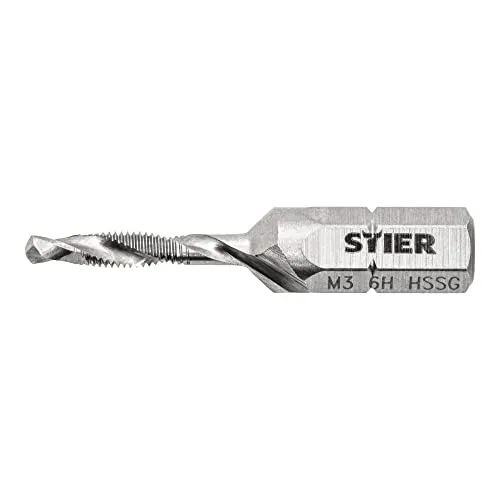 STIER Kombigewindebohrer Bit M3 bis M10 DIN 3126 HSS-G 1/4"-Sechskant