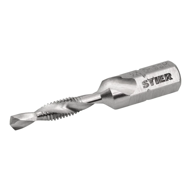 STIER Kombigewindebohrer Bit M3 bis M10 DIN 3126 HSS-G 1/4"-Sechskant