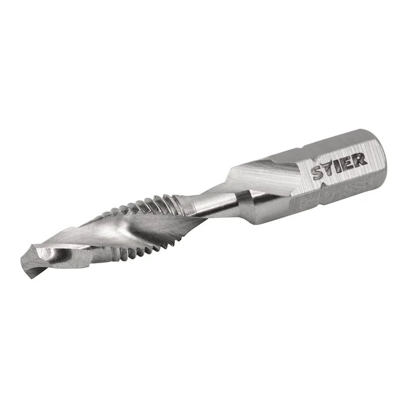 STIER Kombigewindebohrer Bit M3 bis M10 DIN 3126 HSS-G 1/4"-Sechskant