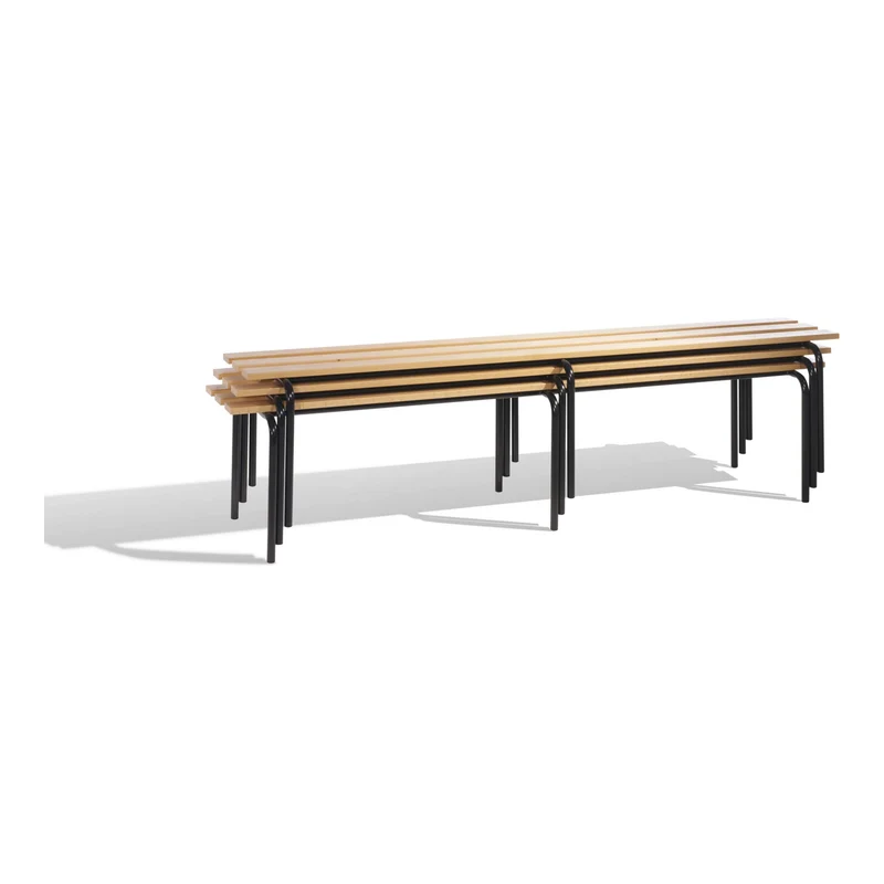 STIER Sitzbank stapelbar mit Buchenholzleisten 460x1200x460mm