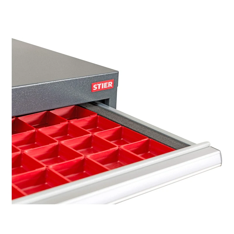 STIER Schubladeneinteilung Kleinteilekästen BLH 100 mm Innenmaß 600x450 mm 24