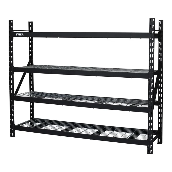 STIER Gitterrost-Fachbodenregal | Fachlast 400 kg | HxBxT 1830x1950x610mm | 4 Regalböden | Stahlgestell | Regalsystem