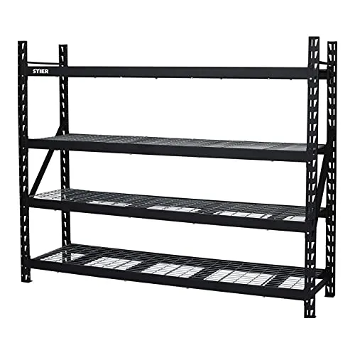 STIER Gitterrost-Fachbodenregal | Fachlast 400 kg | HxBxT 1830x1950x610mm | 4 Regalböden | Stahlgestell | Regalsystem