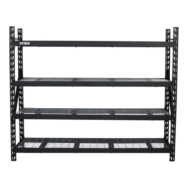STIER Gitterrost-Fachbodenregal | Fachlast 400 kg | HxBxT 1830x1950x610mm | 4 Regalböden | Stahlgestell | Regalsystem