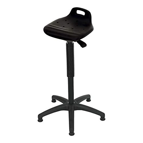 STIER Stehhilfe mit Gleitern und Fußring Sitzhöhe 640-890mm PU-Sitz mit Tragegriff