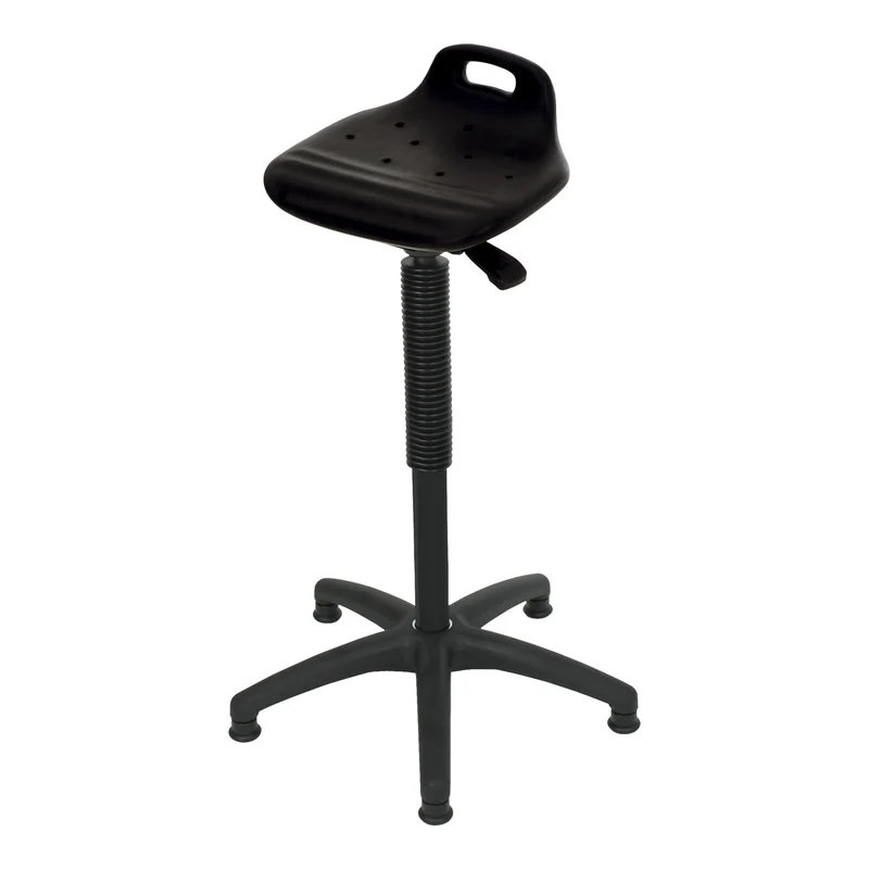 STIER Stehhilfe mit Gleitern und Fußring Sitzhöhe 640-890mm PU-Sitz mit Tragegriff
