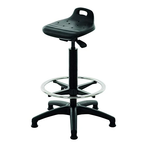 STIER Stehhilfe mit Gleitern und Fußring Sitzhöhe 640-890mm PU-Sitz mit Tragegriff