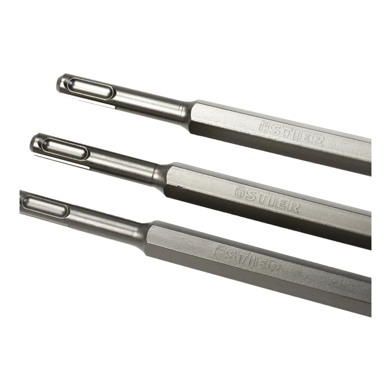 STIER Meißel-Set SDS-plus/-max 3-teilig Bohrmeißel SDS Meißel Bohrhammer Meißel