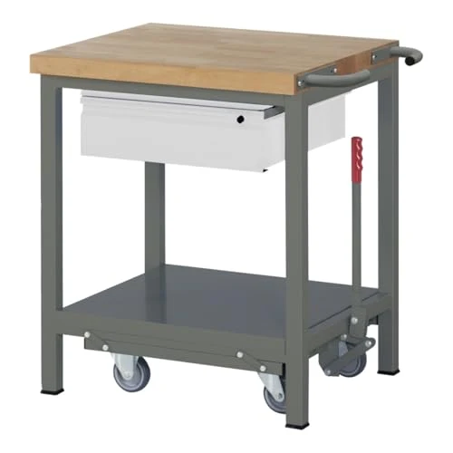 STIER Werkbank Premium mit abs. Fahrgestell und 1 Schublade