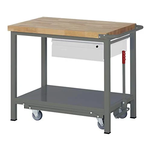 STIER Werkbank Premium mit abs. Fahrgestell und 1 Schublade