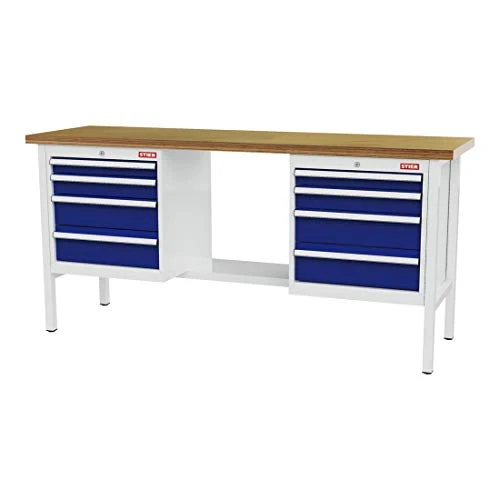 STIER Werkbank mit 1 Schublade und 1 Tür BxTxH 1500x600x960 mm RAL 7035 / RAL 5010