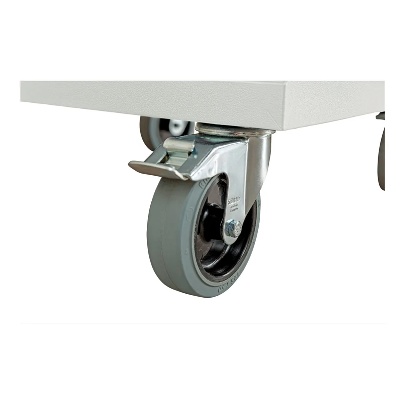 STIER Mobiler Schubladenschrank mit 5 Schubladen BxTxH 600x575x790 mm lichtgrau/enzianblau, RAL 7035 / RAL 5010