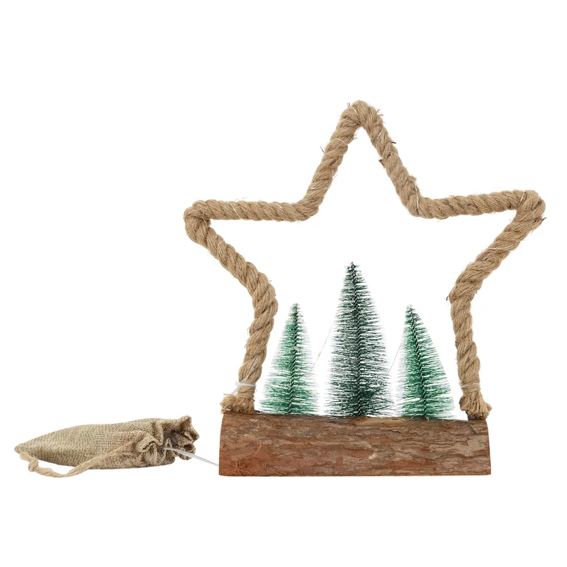 Deko LED Jute Stern mit LED-Beleuchtung