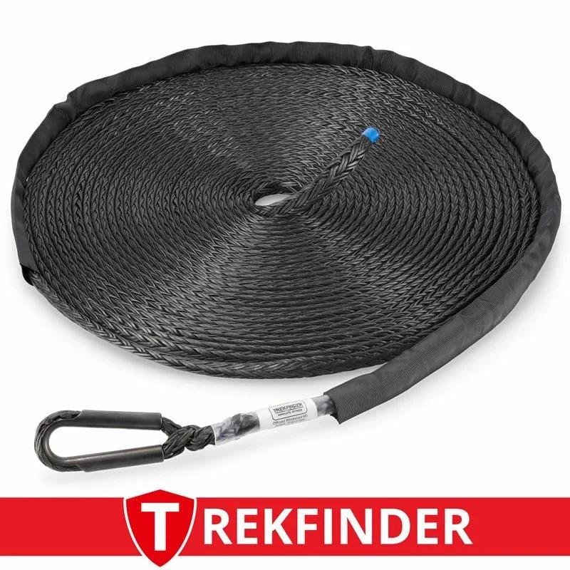 Kunststoffwindenseil aus NOVOLEEN® schwarz - Ø: 12 mm / verschiedene Längen / Systembruchlast: 13 t - inkl. Prüfbuch - von Trekfinder