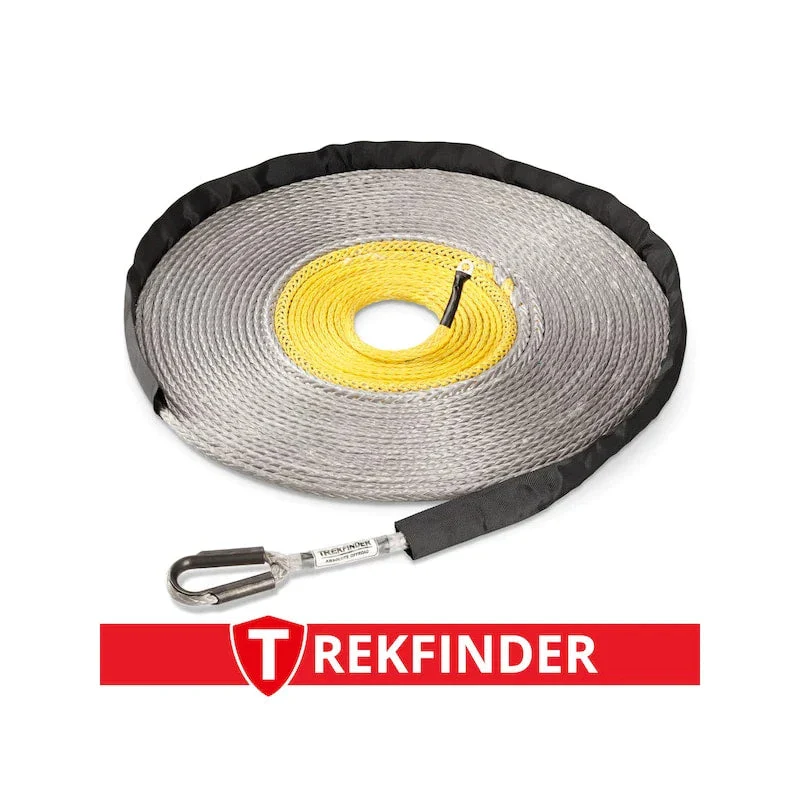Kunststoffwindenseil aus NOVOLEEN® grau / KEVLAR® gelb - Ø: 9 mm / verschiedene Längen / Systembruchlast: 9 t - inkl. Prüfbuch - von Trekfinder