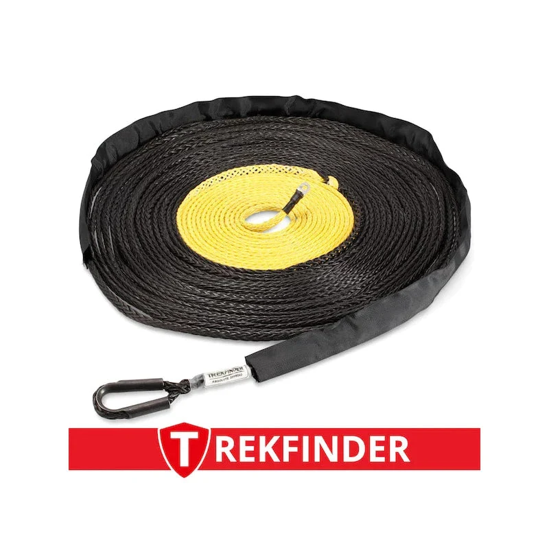 Kunststoffwindenseil aus NOVOLEEN® schwarz / KEVLAR® gelb - Ø: 9 mm / verschiedene Längen / Systembruchlast: 9 t - inkl. Prüfbuch - von Trekfinder