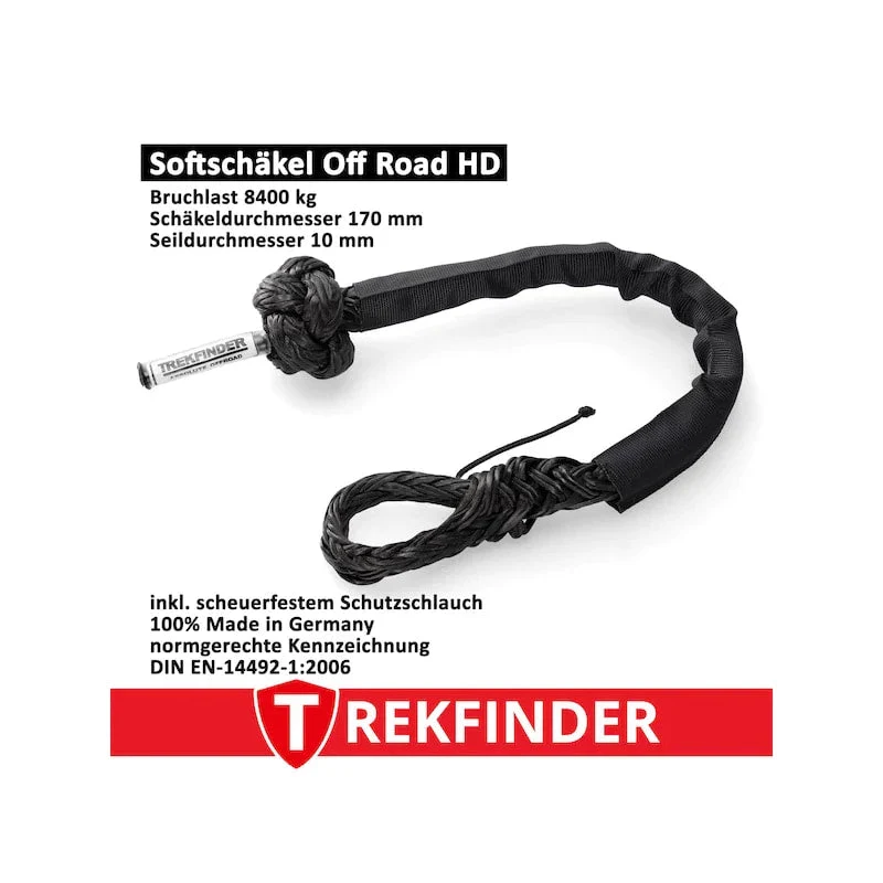 Softschäkel Off-Road Schäkel / schwarz - Systembruchlast: 8.400 kg - Ø: 10 mm - inkl. Prüfbuch - von Trekfinder