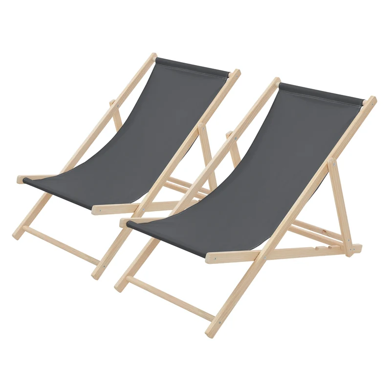 ECD Germany | Gartenliege klappbar aus Holz Strandliege Strandstuhl Sonnenliege