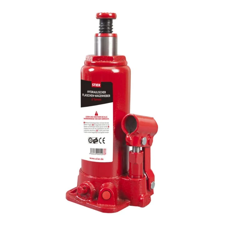 STIER Hydraulik Flaschen-Wagenheber 2 bis 6 Tonnen Hubhöhe 116 bis 127 mm