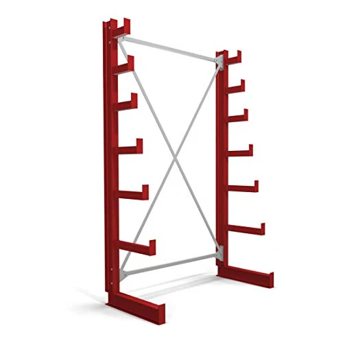 STIER Kragarmregal einseitig 1 Feld mit 6 absteigenden Ebenen 1300x2000x500mm feuerrot