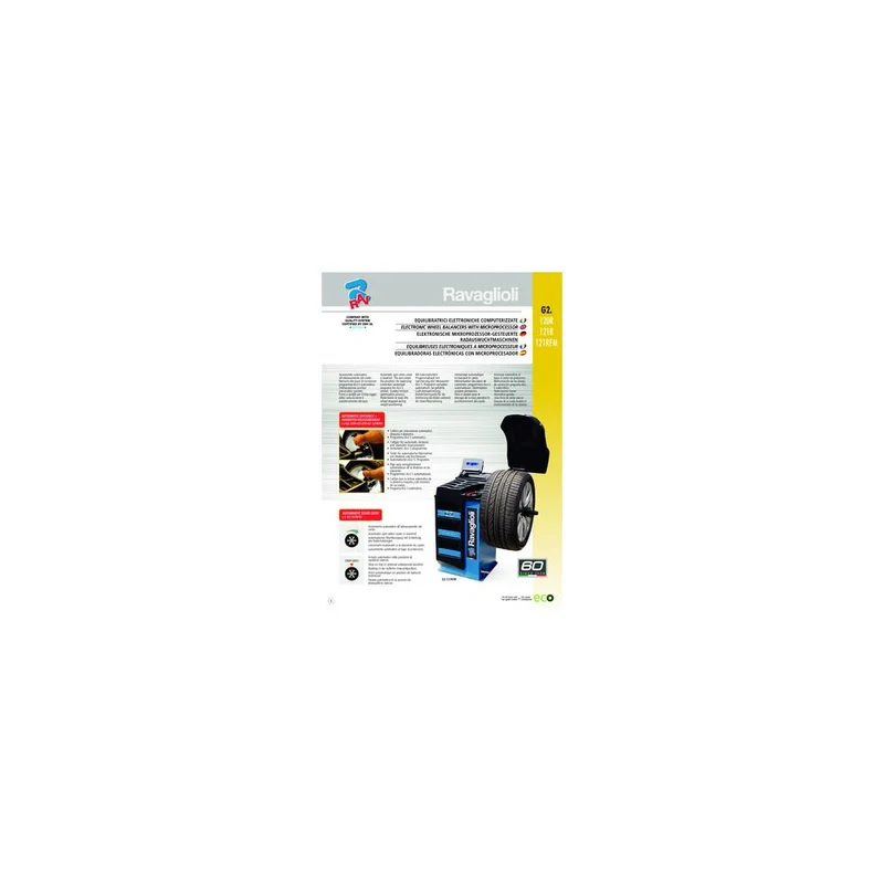 Ravaglioli Elektronische mikroprozessorgesteuerte Radauswuchtmaschine G2.121RFM