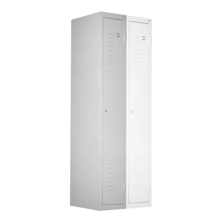 STIER Garderobenspind | Anbauelement | 1800x300x500mm | lichtgrau | Metallschrank | erweiterbar | Schließfach | 1 Fach | Spind | sicheres Verschließen von Wertsachen | Garderobenschrank