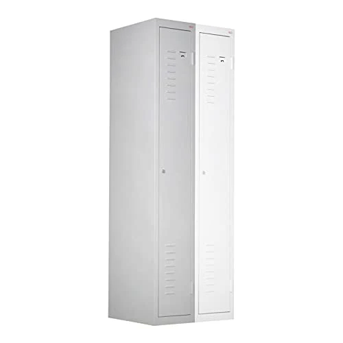 STIER Garderobenspind | Anbauelement | 1800x300x500mm | lichtgrau | Metallschrank | erweiterbar | Schließfach | 1 Fach | Spind | sicheres Verschließen von Wertsachen | Garderobenschrank