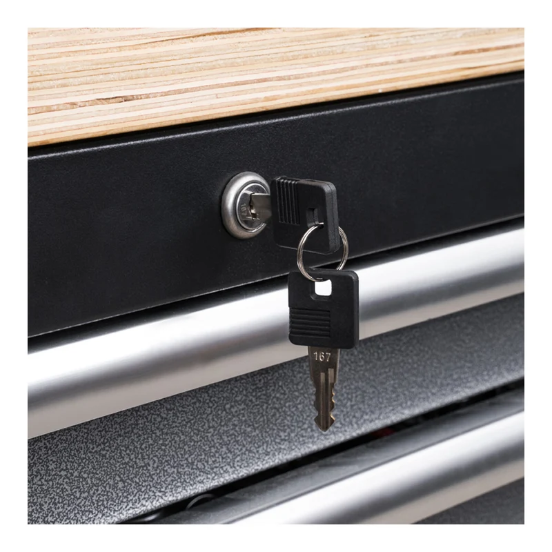 STIER Werkstatteinrichtung Basic 3-teilig mit Lochwand und Multiplex-Arbeitsplatte BxTxH 2275x460x2000mm