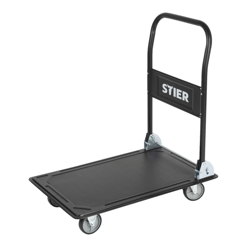 STIER Plattformwagen klappbar Tragkraft 150/300 kg Transportwagen Schiebebügel