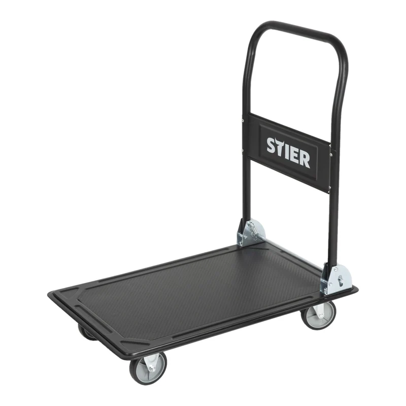 STIER Plattformwagen klappbar Tragkraft 150/300 kg Transportwagen Schiebebügel