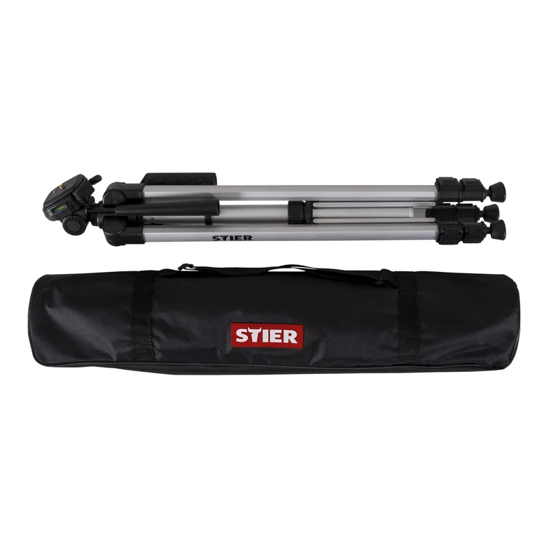 STIER Stativ 160 Baustativ aus Aluminium Neigungsfunktion Kurbelstativ