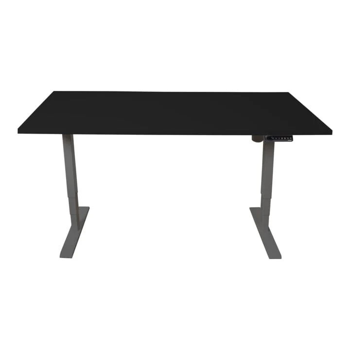 STIER Elektrisch höhenverstellbarer Schreibtisch THA 160x80cm schwarz/schwarz