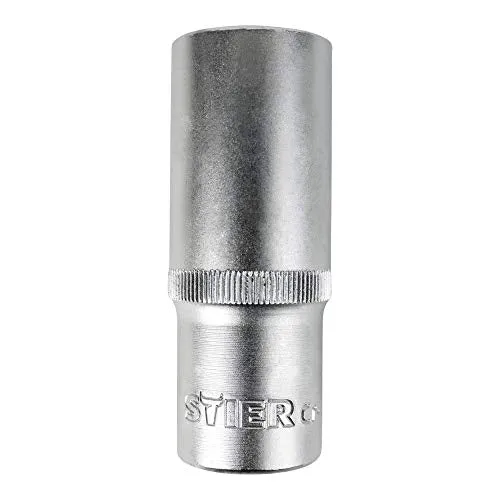 STIER Tiefbett-Sechskant-Steckschlüsseleinsatz 1/4, 3/8, 1/2 Zoll mit SW 4-22 mm