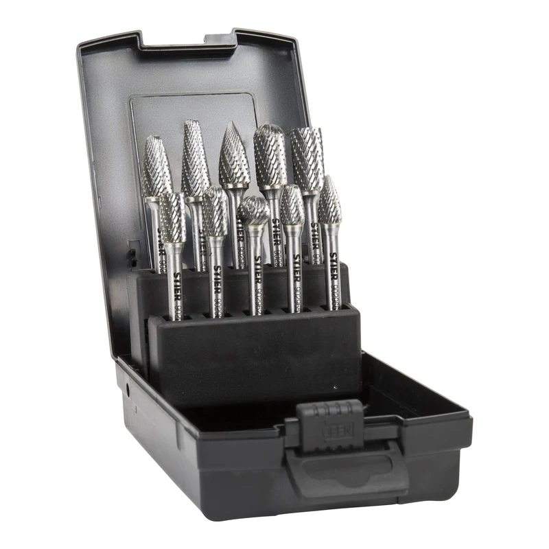 STIER Frässtifte-Set 5-tlg | 10-tlg Schaftfräser Hartmetall Stiftfräser