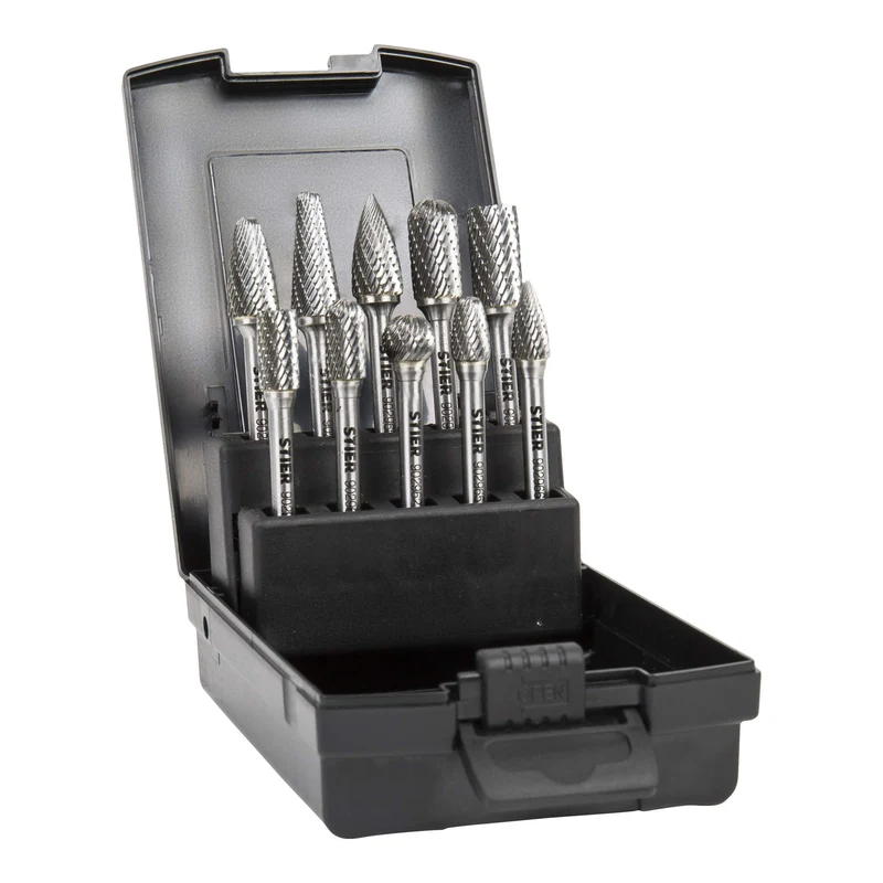 STIER Frässtifte-Set 5-tlg | 10-tlg Schaftfräser Hartmetall Stiftfräser